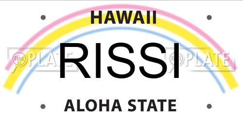 RISSI Hawaii License Plate