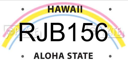 RJB156 Hawaii License Plate
