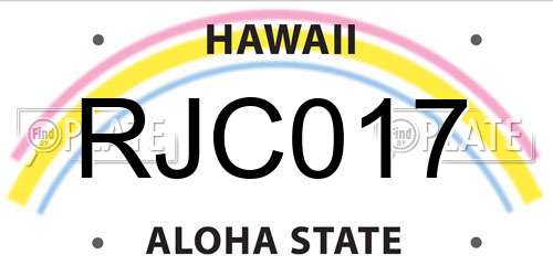 RJC017 Hawaii License Plate