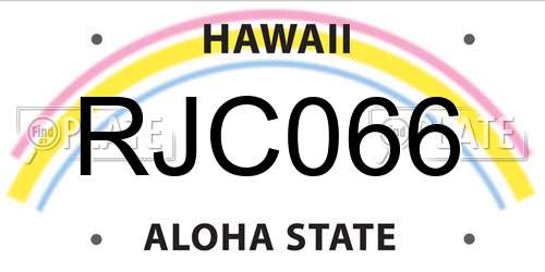 RJC066 Hawaii License Plate