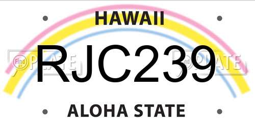RJC239 Hawaii License Plate