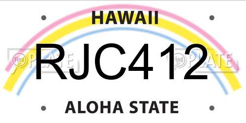 RJC412 Hawaii License Plate