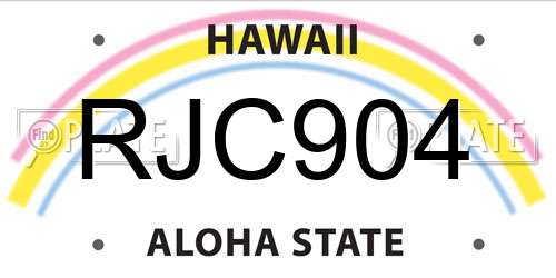 RJC904 Hawaii License Plate