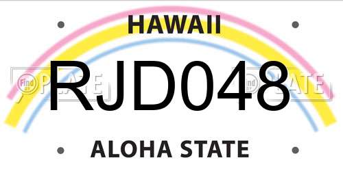 RJD048 Hawaii License Plate
