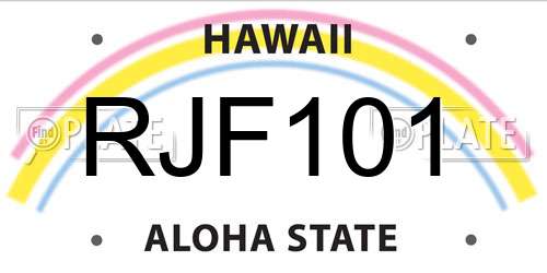 RJF101 Hawaii License Plate