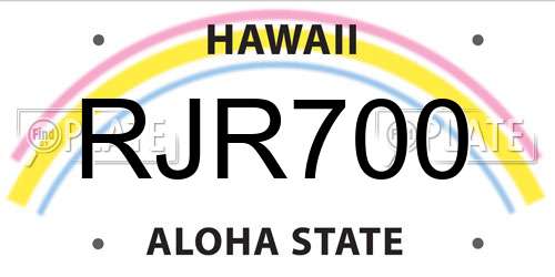 RJR700 Hawaii License Plate