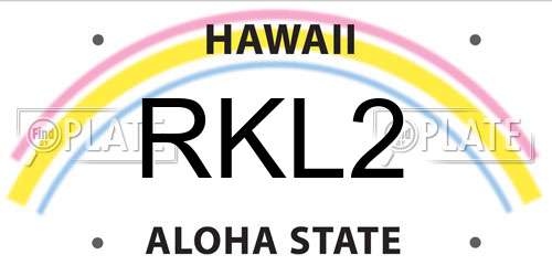 RKL2 Hawaii License Plate