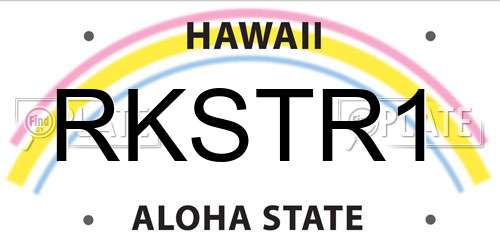 RKSTR1 Hawaii License Plate