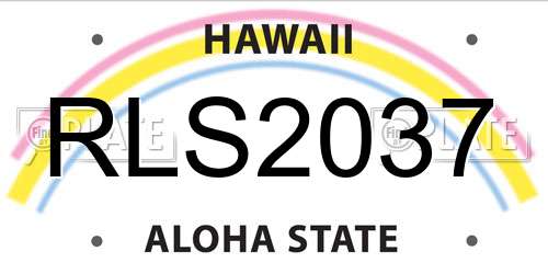 RLS2037 Hawaii License Plate