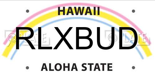 RLXBUD Hawaii License Plate