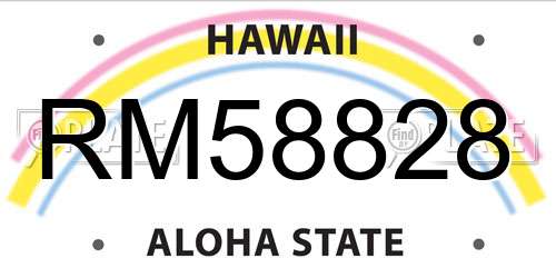 RM58828 Hawaii License Plate