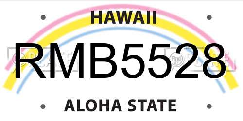 RMB5528 Hawaii License Plate