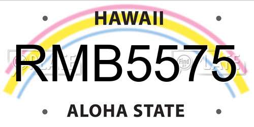 RMB5575 Hawaii License Plate