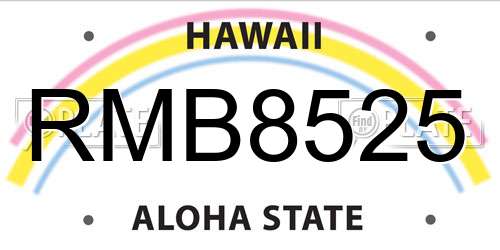 RMB8525 Hawaii License Plate