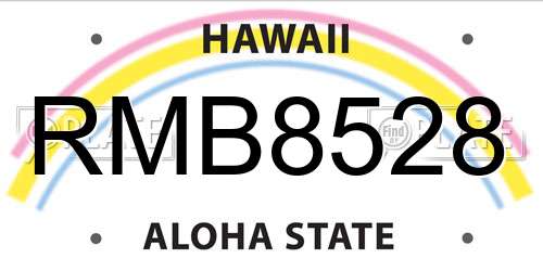 RMB8528 Hawaii License Plate