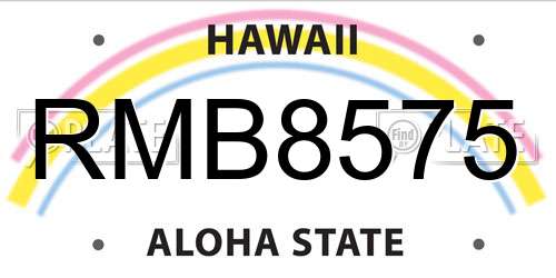 RMB8575 Hawaii License Plate