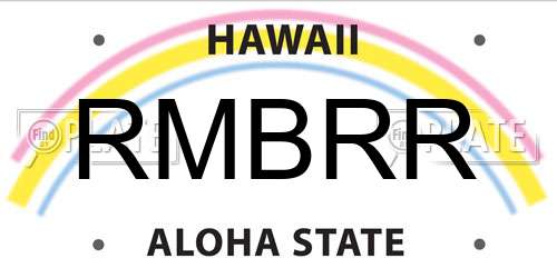 RMBRR Hawaii License Plate