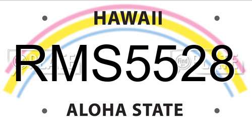 RMS5528 Hawaii License Plate
