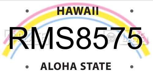 RMS8575 Hawaii License Plate