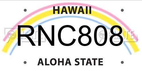 RNC808 Hawaii License Plate