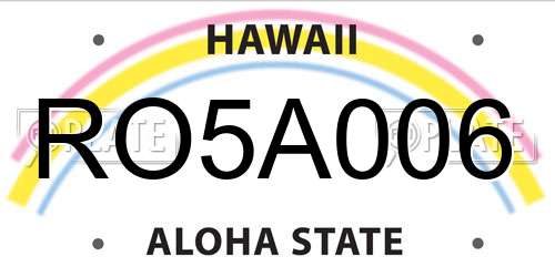 RO5A006 Hawaii License Plate