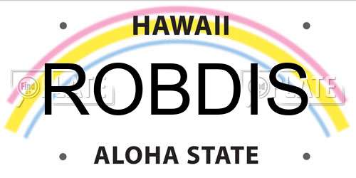 ROBDIS Hawaii License Plate
