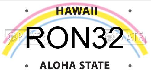 RON32 Hawaii License Plate