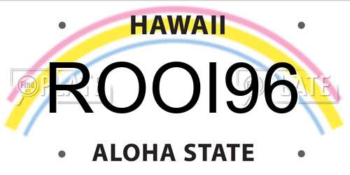 ROOI96 Hawaii License Plate