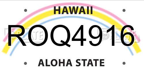 ROQ4916 Hawaii License Plate