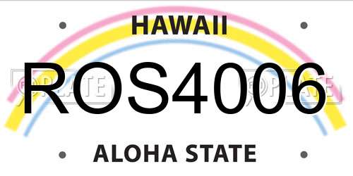 ROS4006 Hawaii License Plate