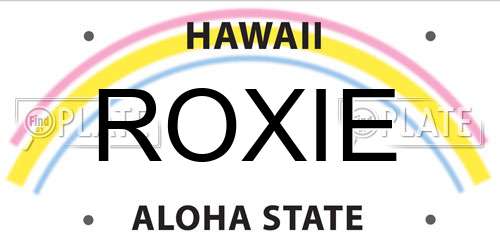 ROXIE Hawaii License Plate
