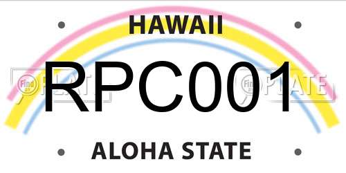 RPC001 Hawaii License Plate