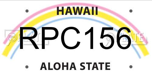 RPC156 Hawaii License Plate