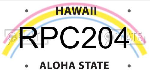 RPC204 Hawaii License Plate