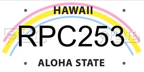 RPC253 Hawaii License Plate