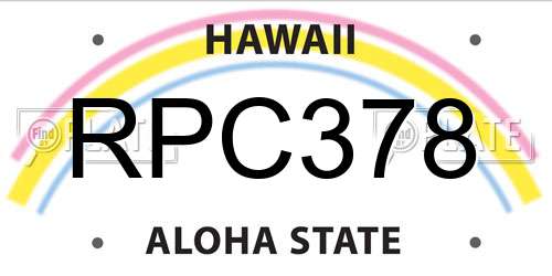 RPC378 Hawaii License Plate
