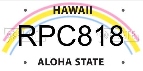 RPC818 Hawaii License Plate