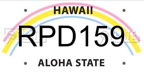 RPD159 Hawaii License Plate