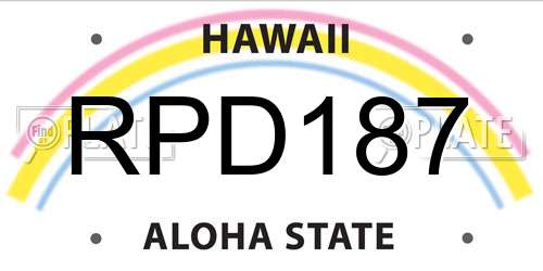 RPD187 Hawaii License Plate