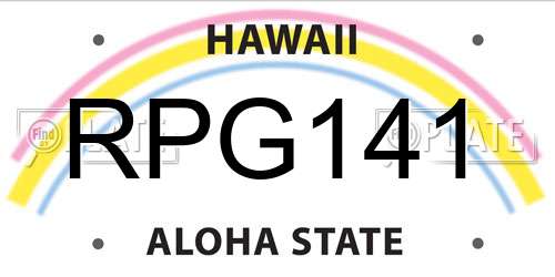 RPG141 Hawaii License Plate