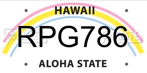 RPG786 Hawaii License Plate
