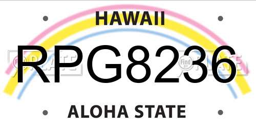 RPG8236 Hawaii License Plate