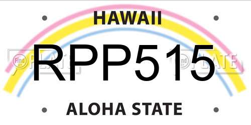 RPP515 Hawaii License Plate