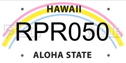 RPR050 Hawaii License Plate