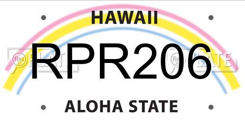 RPR206 Hawaii License Plate