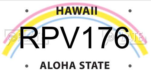 RPV176 Hawaii License Plate