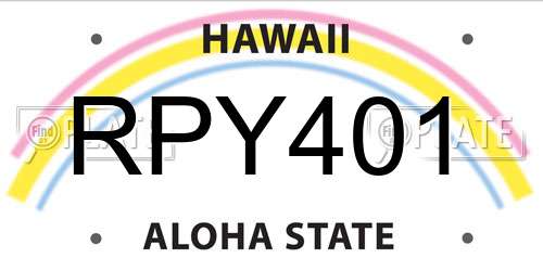 RPY401 Hawaii License Plate