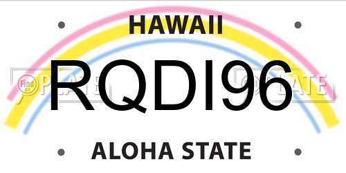RQDI96 Hawaii License Plate