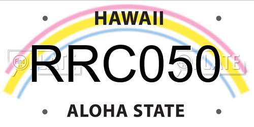 RRC050 Hawaii License Plate