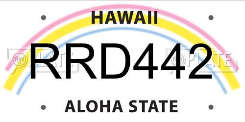 RRD442 Hawaii License Plate